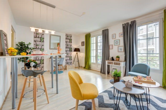 Gray and green curtains Gray and green curtains