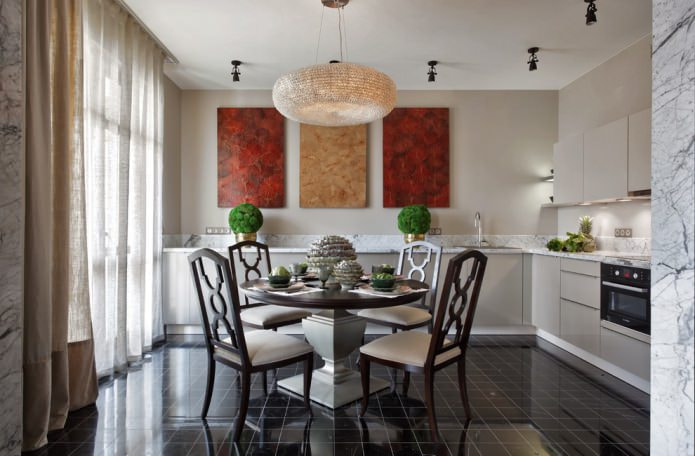 linen curtains in the kitchen