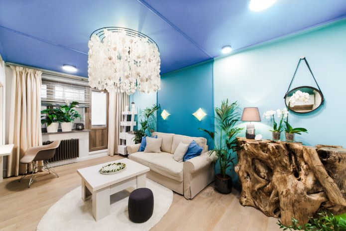 blue ceiling in the living room blue ceiling in the living room