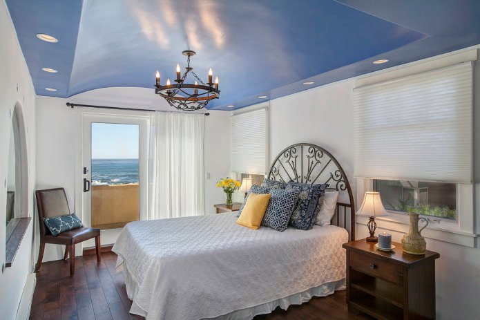 Dark floor and blue ceiling Dark floor and blue ceiling