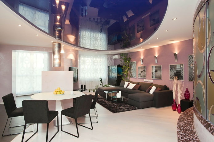 blue stretch ceiling in the living room blue stretch ceiling in the living room