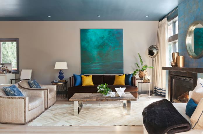 Suspended blue ceiling Suspended blue ceiling