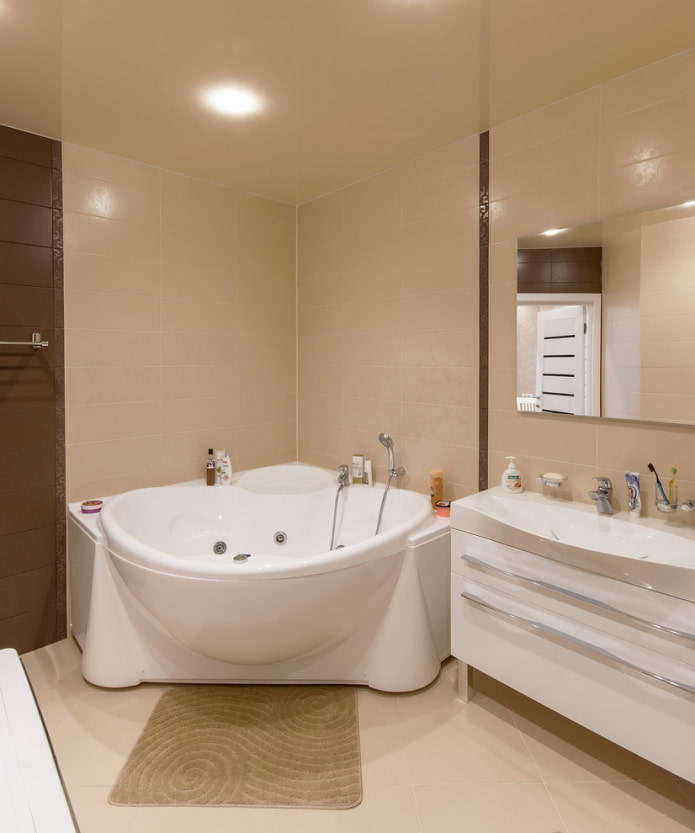 bathroom in beige colors