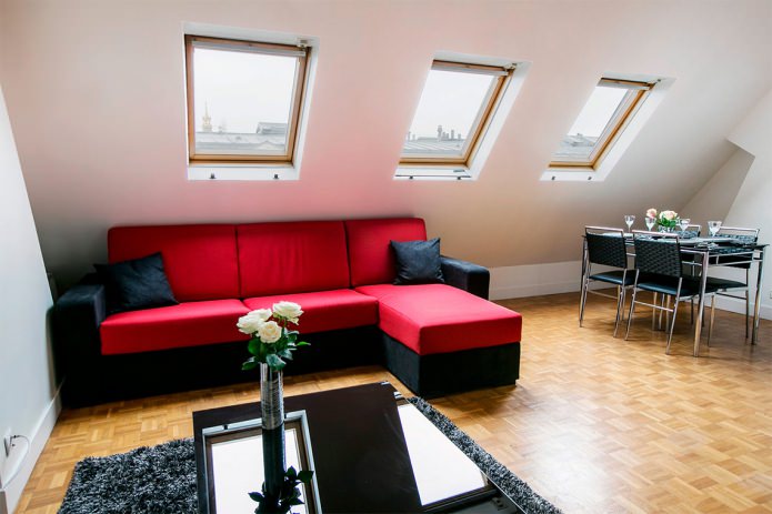 Red and black sofa Red and black sofa