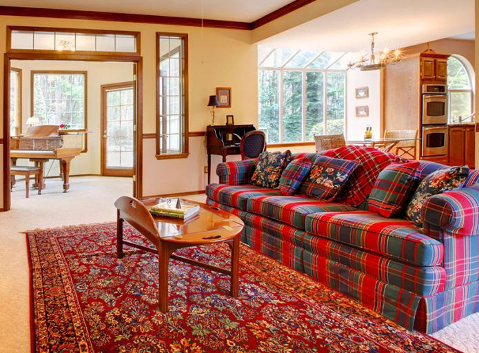 Blue and red checked sofa Blue and red checked sofa