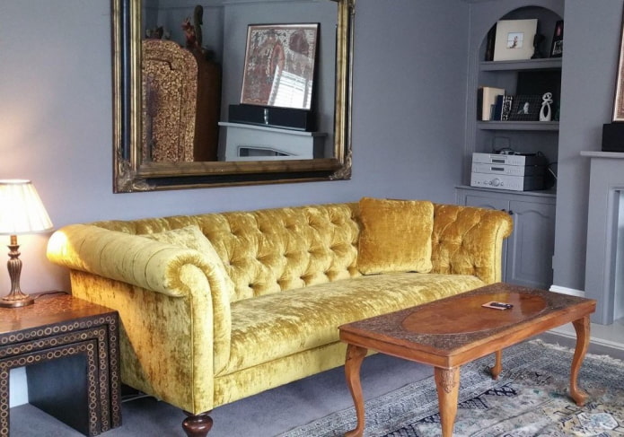 yellow chesterfield sofa in the interior yellow chesterfield sofa in the interior