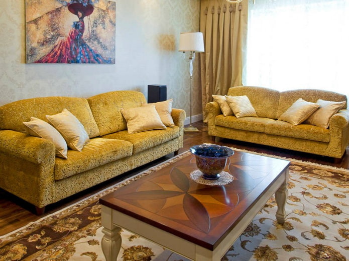 yellow sofa in classic style yellow sofa in classic style