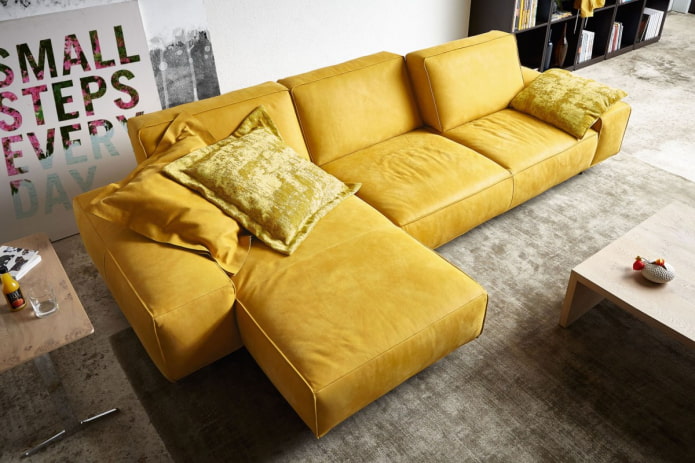yellow modular sofa in the interior yellow modular sofa in the interior