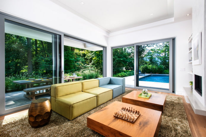 blue-yellow sofa in the interior blue-yellow sofa in the interior