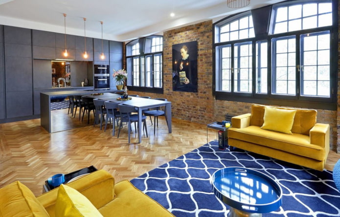 combination of a yellow sofa with a carpet combination of a yellow sofa with a carpet