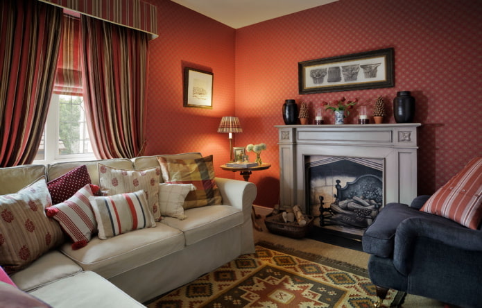 red walls in the living room red walls in the living room