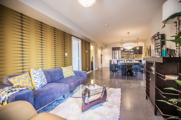 yellow wallpaper in the living room yellow wallpaper in the living room