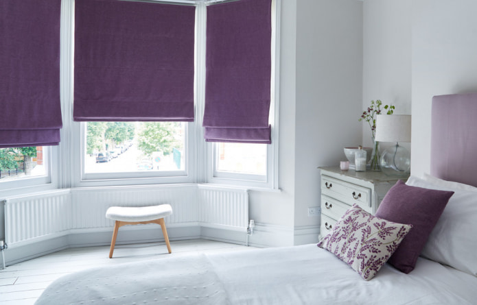 Roman blinds in the bedroom Roman blinds in the bedroom