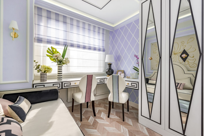 Purple and white striped roman blinds Purple and white striped roman blinds