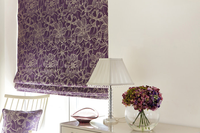 roman blind with flowers roman blind with flowers