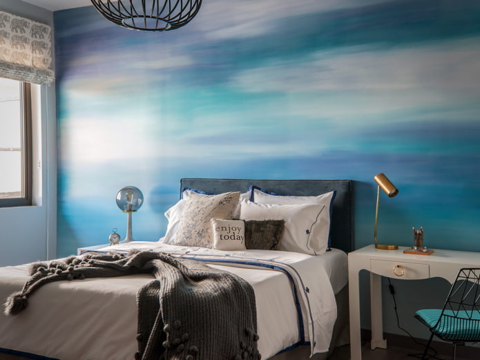 photomurals in blue tones