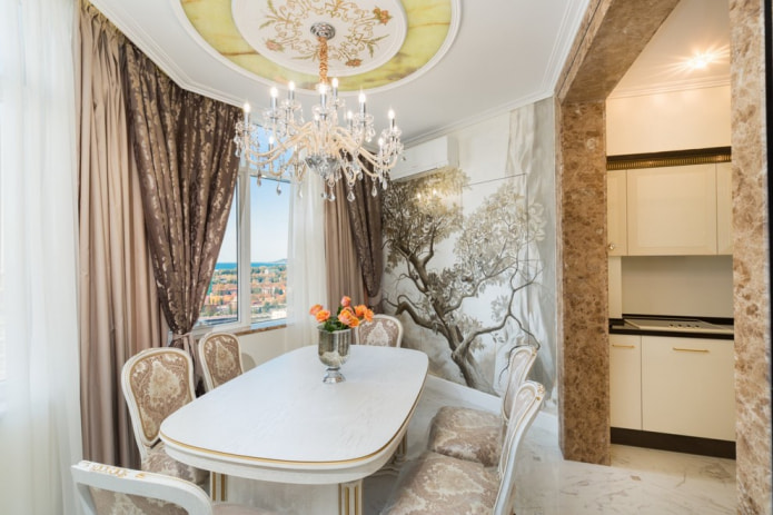 wall murals in classic kitchen