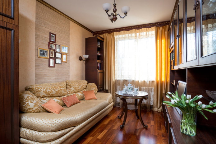 bamboo wallpaper and plaster in the living room