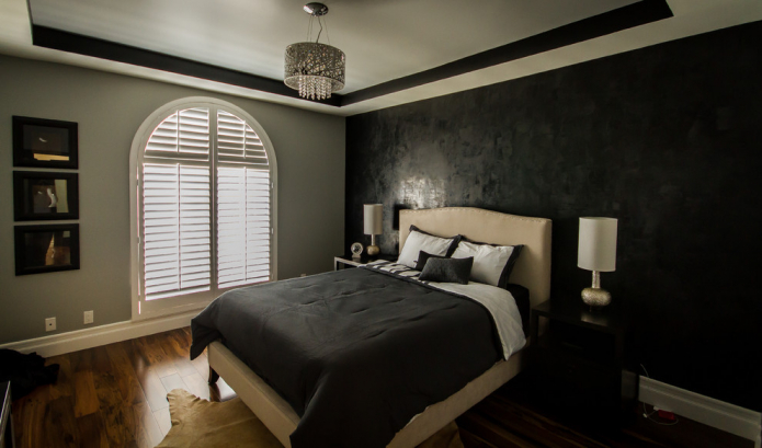 black walls in the bedroom