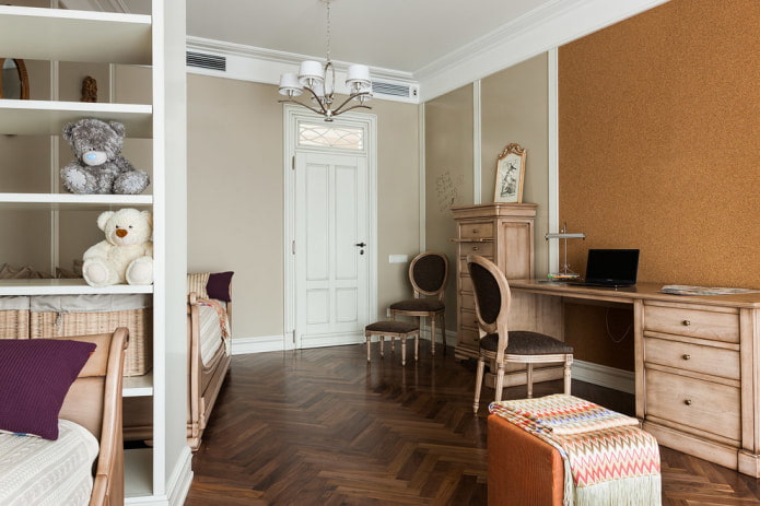 combination of cork and paint