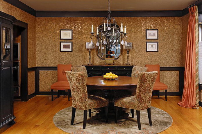 cork wallpaper with glitter