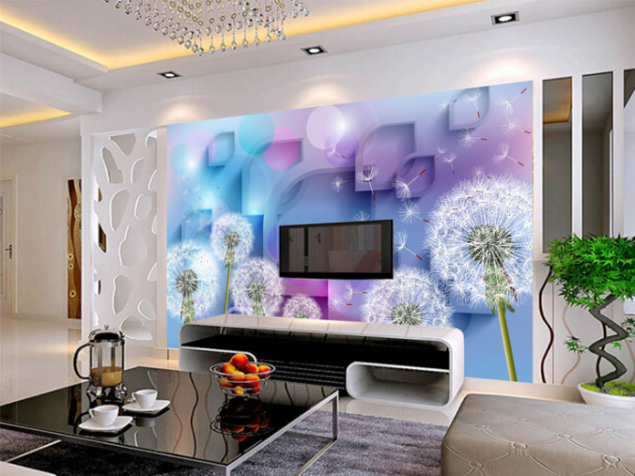 volumetric 3D photomurals with dandelions