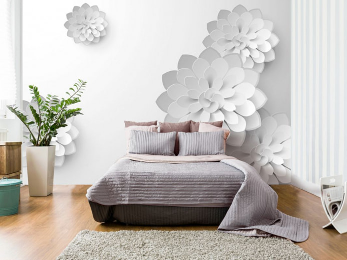 Stereoscopic wallpaper in the bedroom