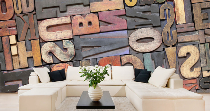 letters on the wallpaper