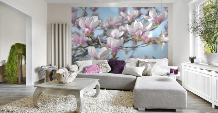photo wallpaper with flowers