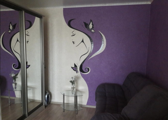 drawing the outlines of the face near the sofa drawing the outlines of the face near the sofa