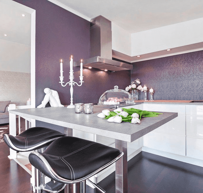 silk wallpaper in the interior of the kitchen silk wallpaper in the interior of the kitchen