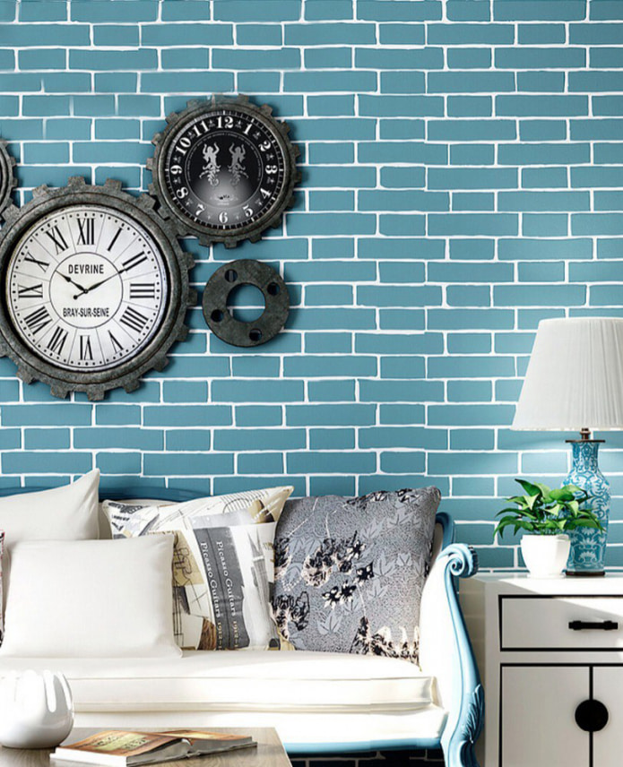 imitation turquoise brick with white seams imitation turquoise brick with white seams