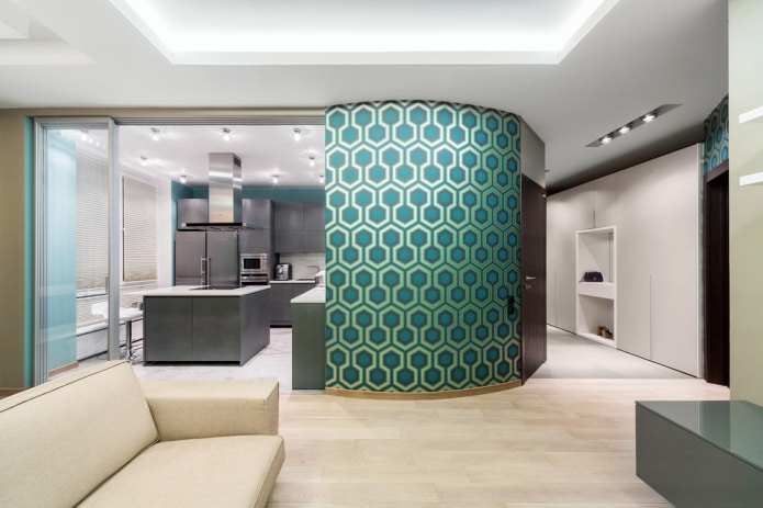 turquoise blue pentagons on wallpaper turquoise blue pentagons on wallpaper