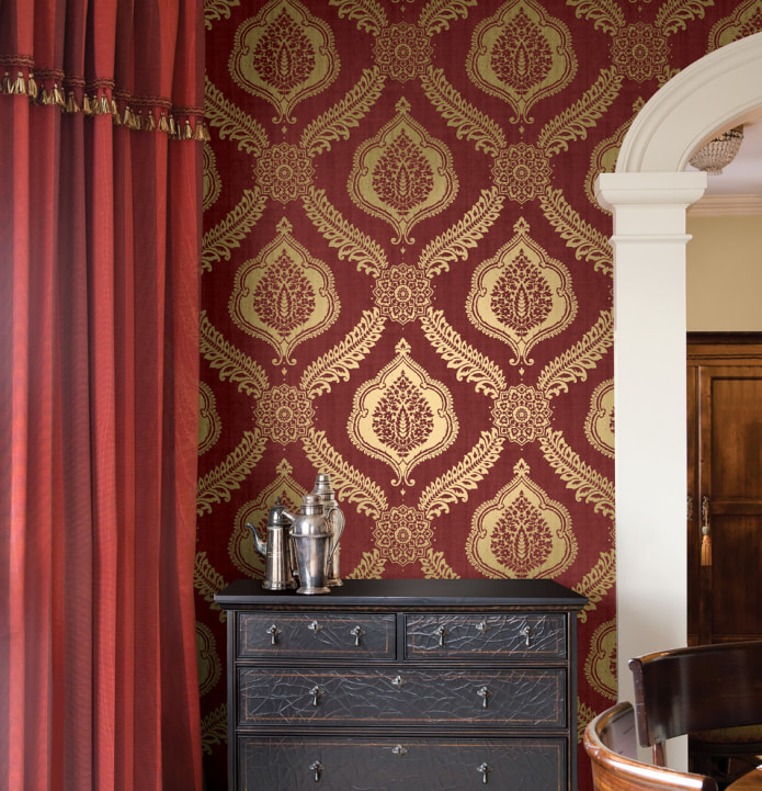 burgundy gold wallpaper