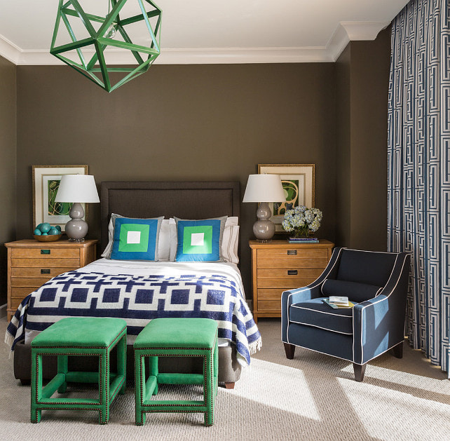 brown walls in the interior of the bedroom