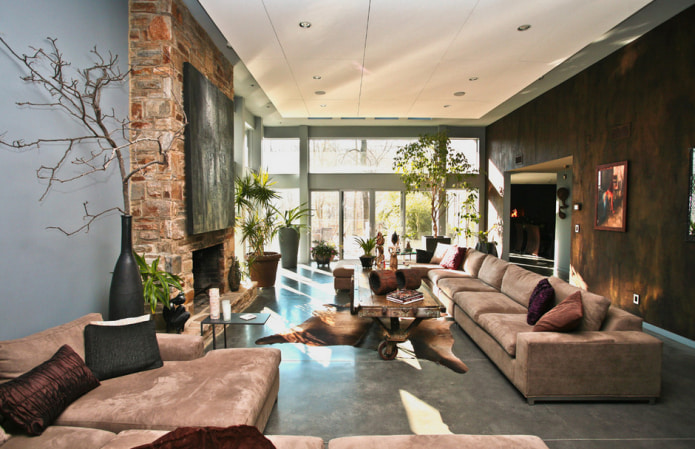 living room in eco-style