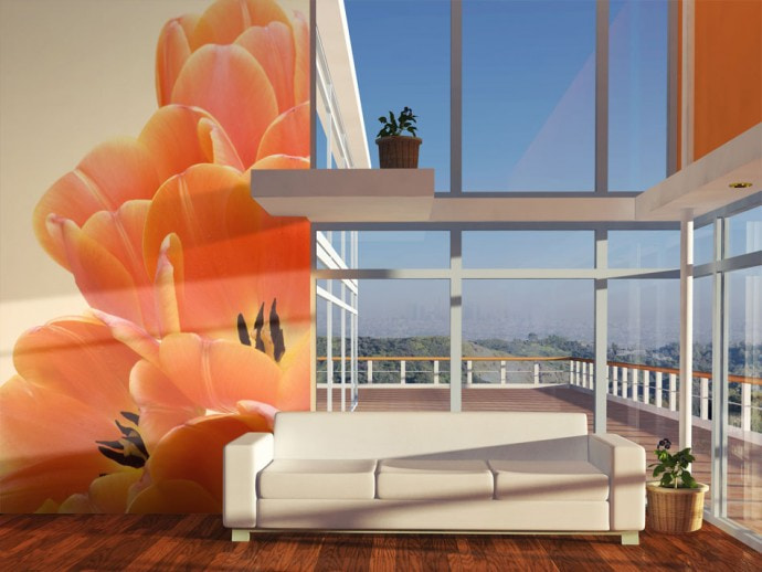 Decorating with wallpaper with 3D pattern