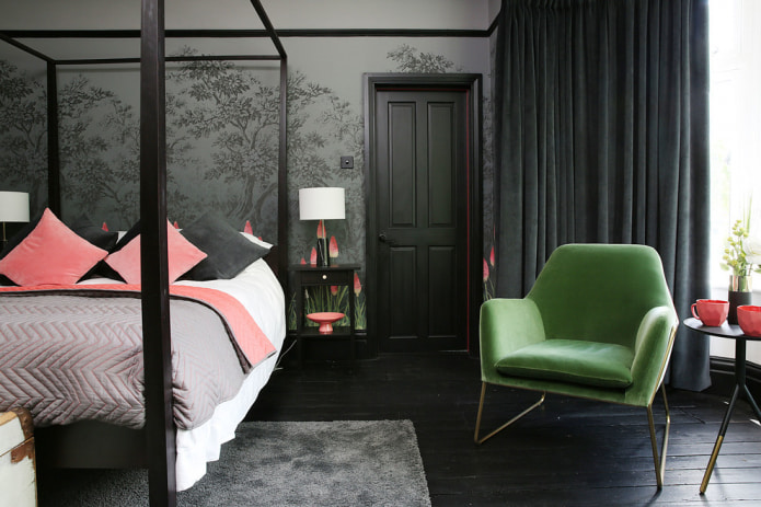 bedroom in dark gray and black colors bedroom in dark gray and black colors