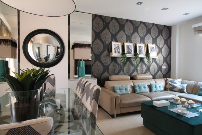 wallpaper with a pattern in the form of leaves wallpaper with a pattern in the form of leaves