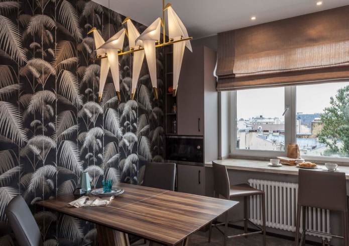 kitchen with black wallpaper kitchen with black wallpaper