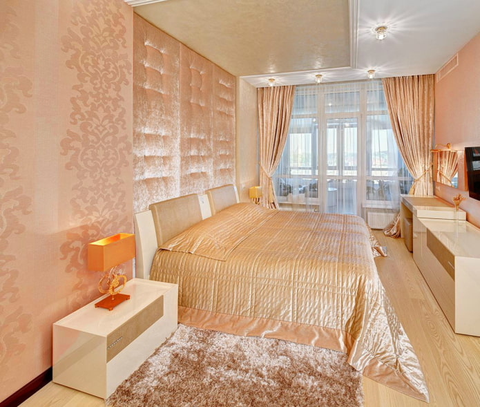 Peach color textile wallpaper Peach color textile wallpaper