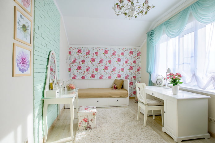 wallpaper with a floral pattern in the bedroom for a girl wallpaper with a floral pattern in the bedroom for a girl