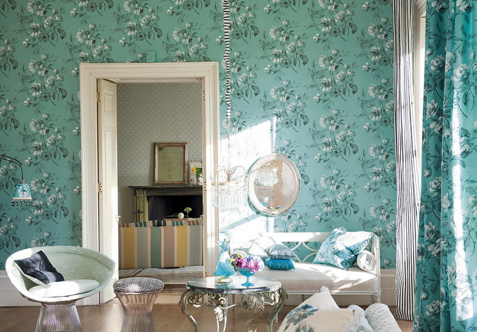 Floral Printed Vinyl Wallpaper Floral Printed Vinyl Wallpaper