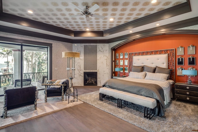 ceiling wallpaper in the bedroom