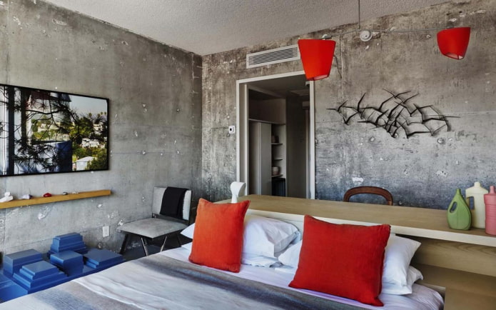 wallpaper imitating a concrete surface