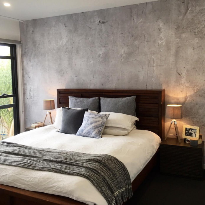 wallpaper imitating a concrete surface