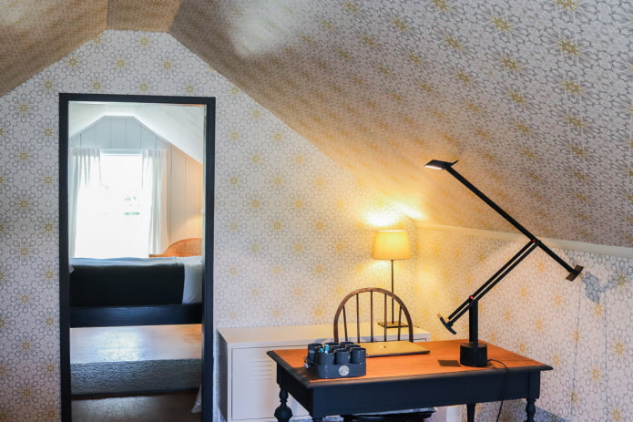 ceiling wallpaper in the interior