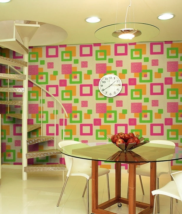 wallpaper with squares in the interior