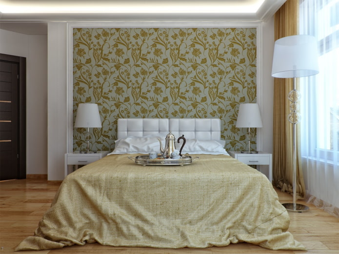 wallpaper with a floral pattern in the interior