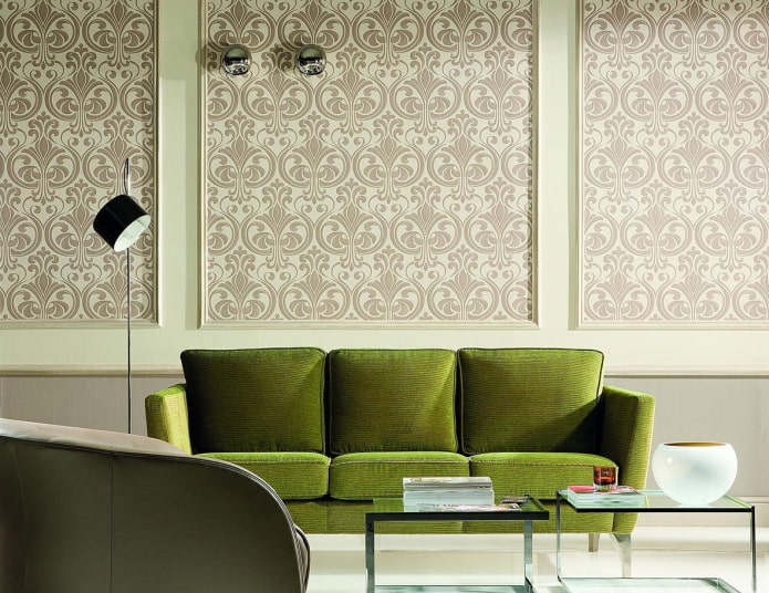 wallpaper inserts in the interior